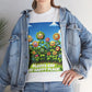 Plants Lovers Tee - Smiling Flowers 'Plants are My Happy Place'