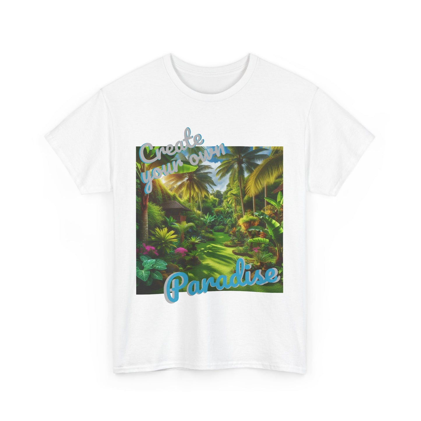 Tropical Jungle Unisex Heavy Cotton Tee - Create your own Paradise