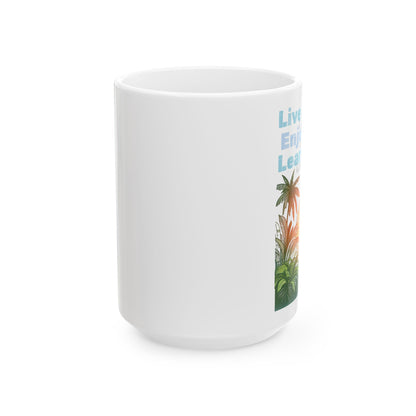 Motivational Ceramic Mug - "Live Simple, Enjoy Life" - Perfect Gift for Nature Lovers