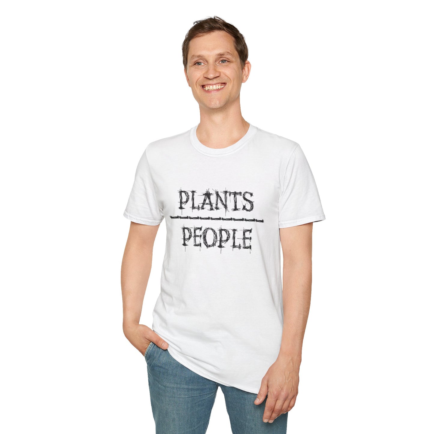 Plants over People Unisex Soft style T-Shirt, Plant Lovers Shirt, Botanical Tee, Nature Graphic Top, Gardening T-shirt