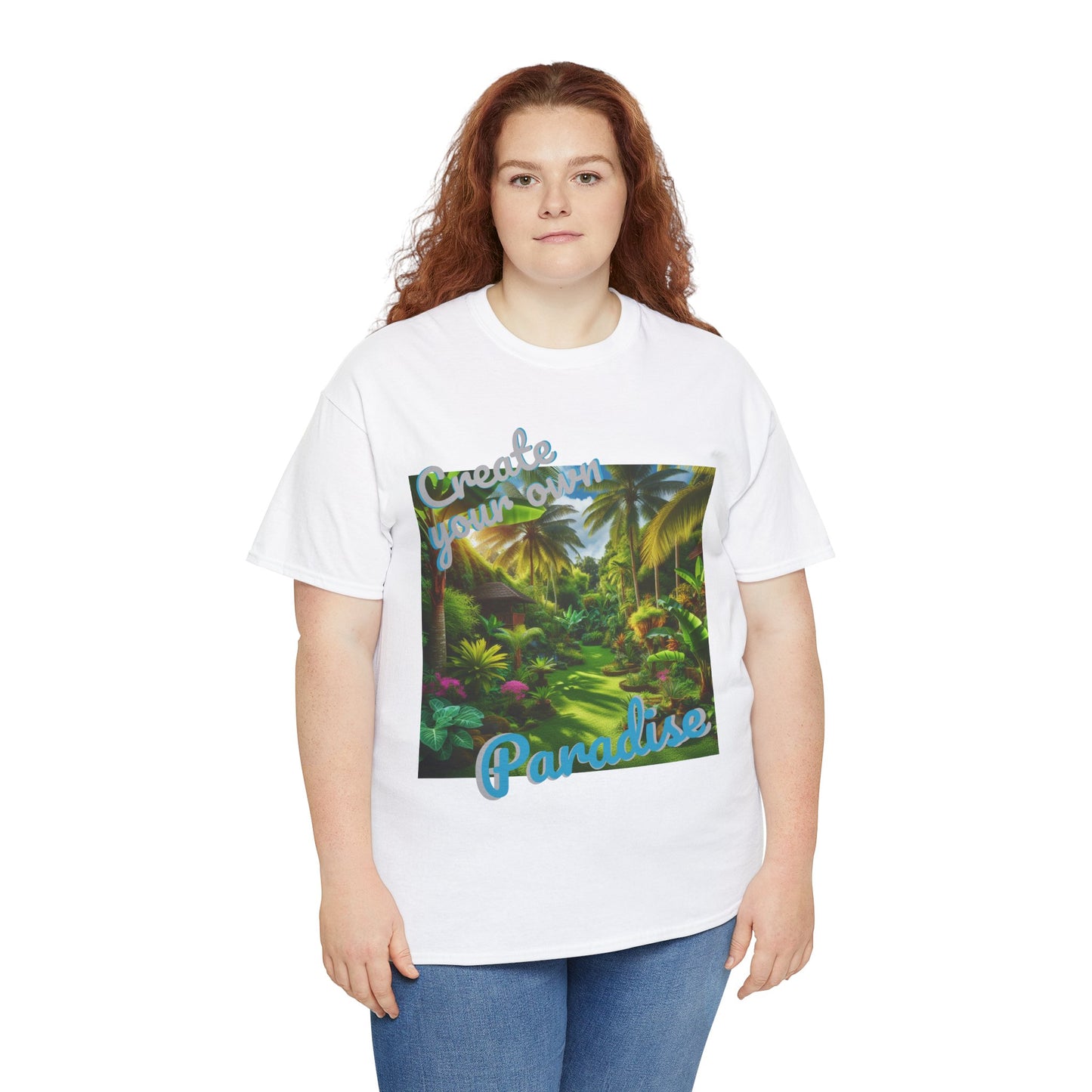 Tropical Jungle Unisex Heavy Cotton Tee - Create your own Paradise