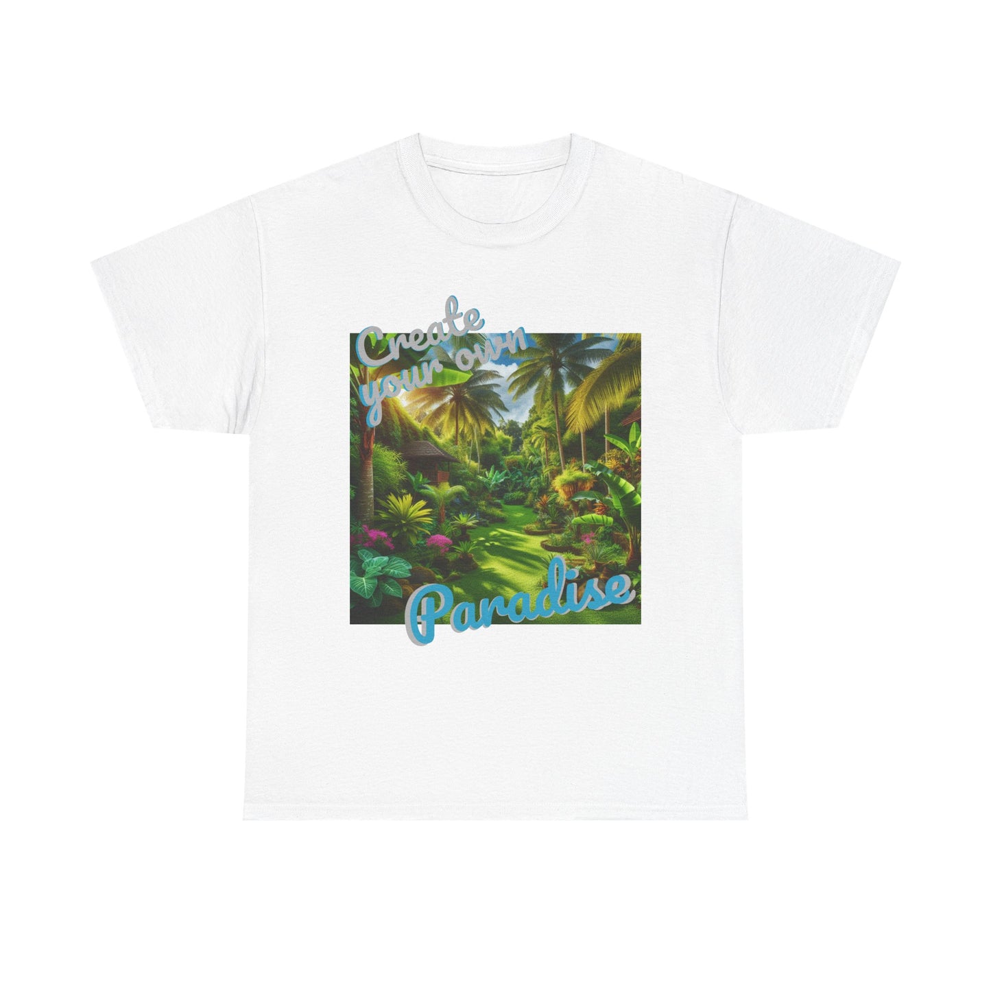 Tropical Jungle Unisex Heavy Cotton Tee - Create your own Paradise