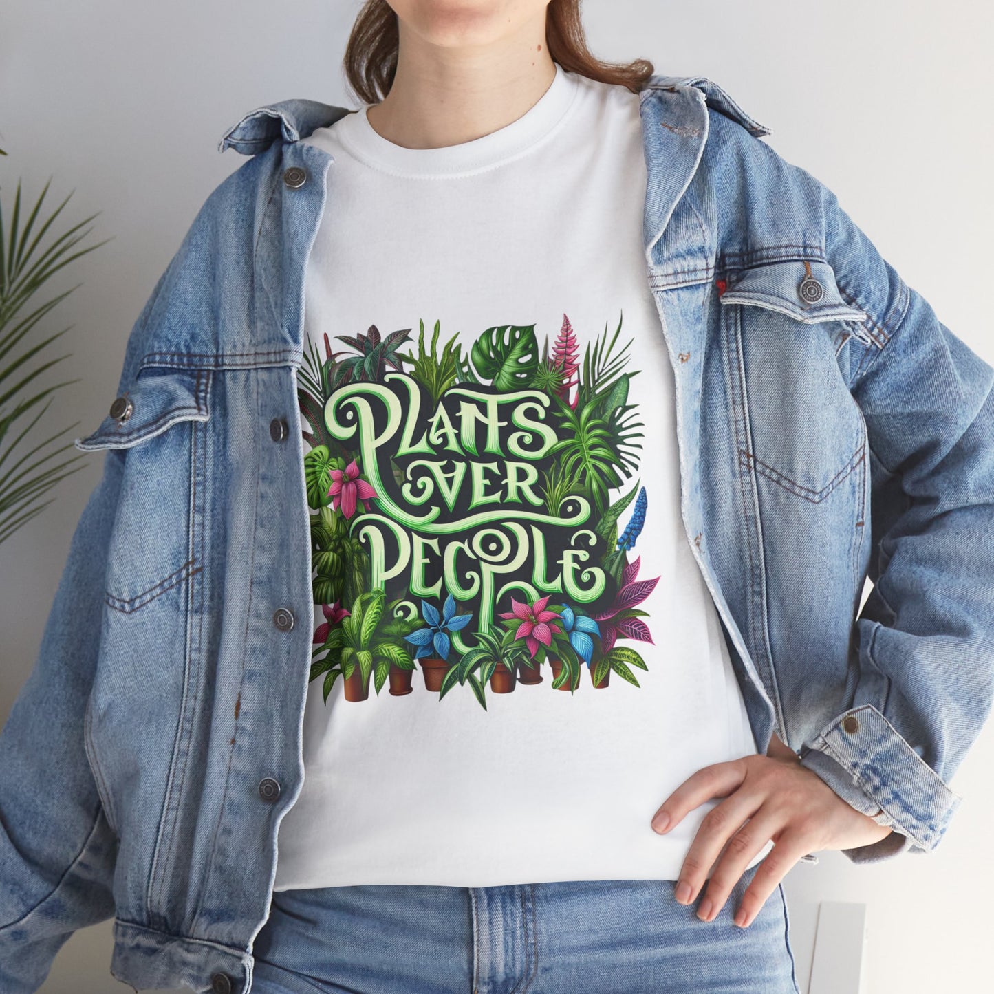 Tropical Plants Unisex Tee - 'Plants Over People'