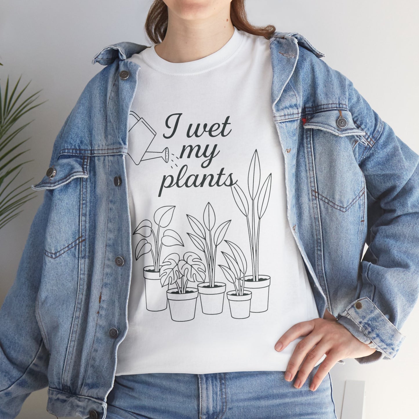 I Wet My Plants Unisex Heavy Cotton Tee - Perfect for Plant Lovers