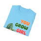 T-Shirt for Plant Lover Tropical Floral Tee Positive Affirmation Shirt Gift for Her Summer Outdoor Wear Garden Lover Shirt You Grow Girl